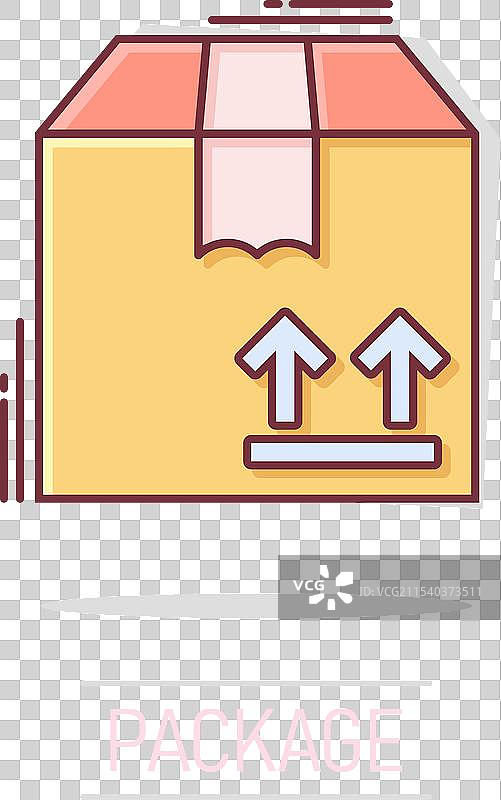 漫画风格的运输箱图标图片素材