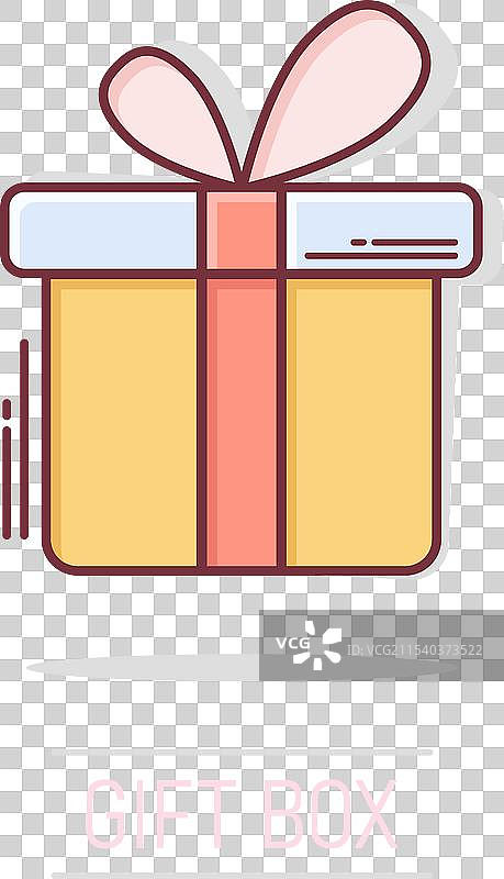 漫画风格的礼品盒图标图片素材