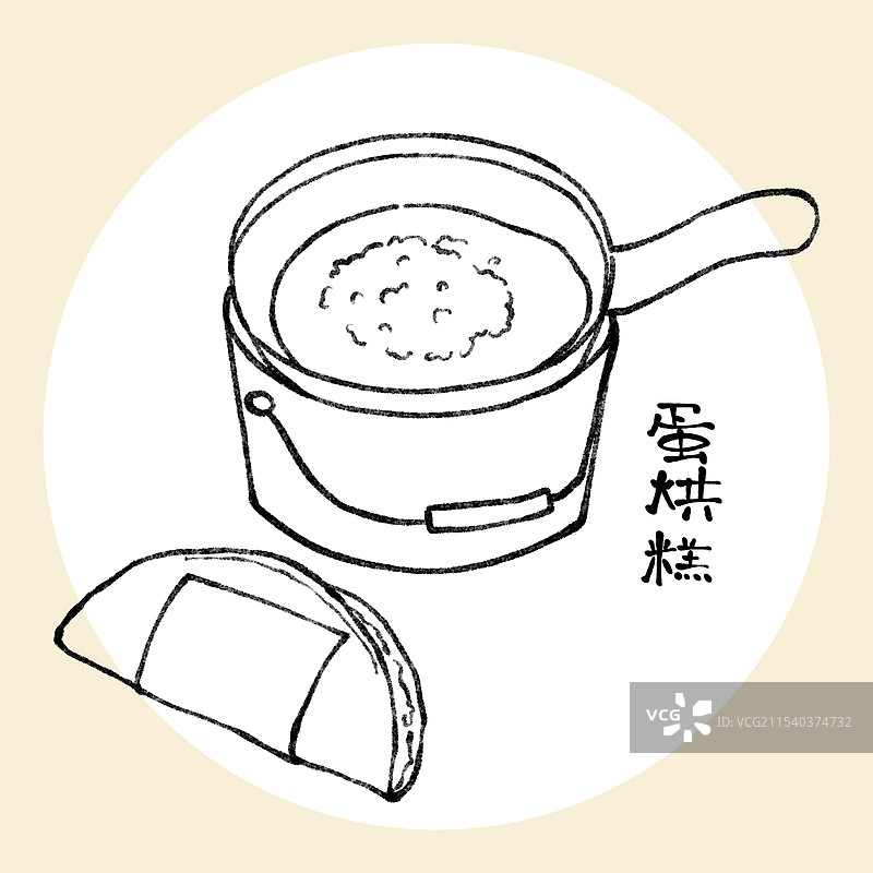 国风四川成都美食插画-蛋烘糕图片素材