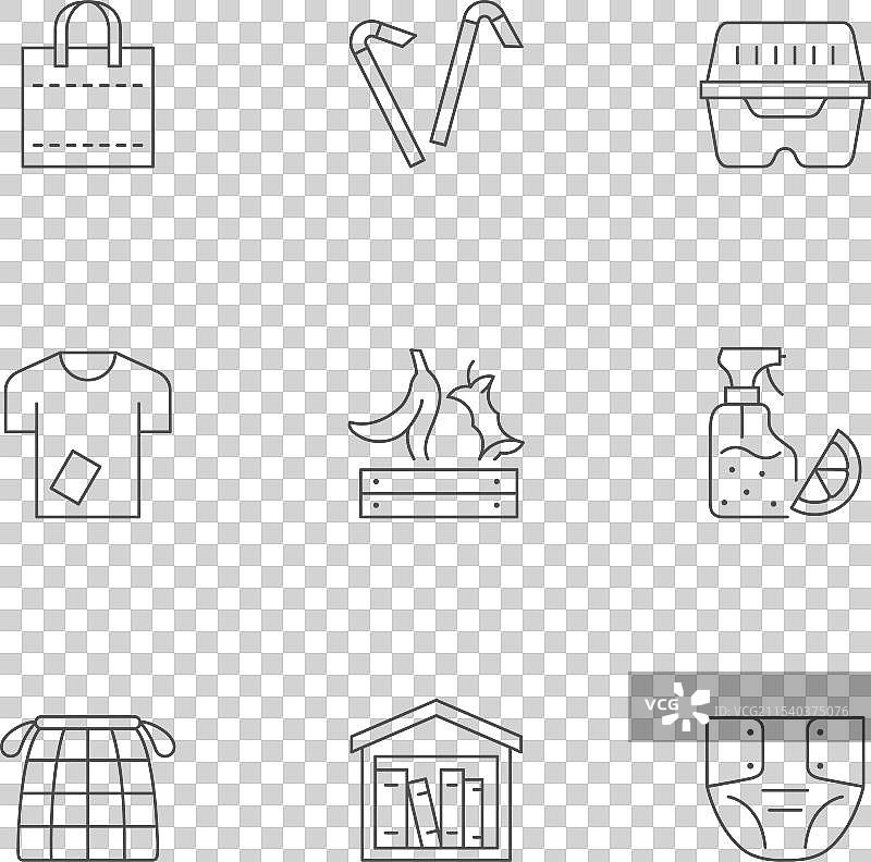 零废弃的线条图标图片素材