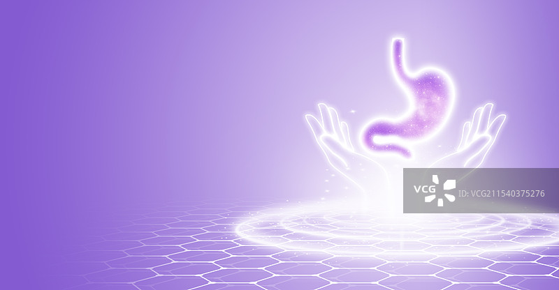 紫色星空透明扫描人体内脏器官五脏六腑插画模板背景图片素材