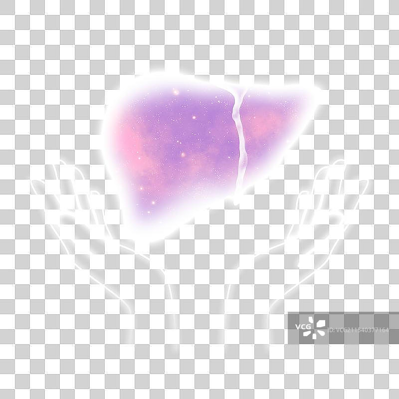 紫色星空透明扫描人体内脏器官五脏六腑插画元素图片素材