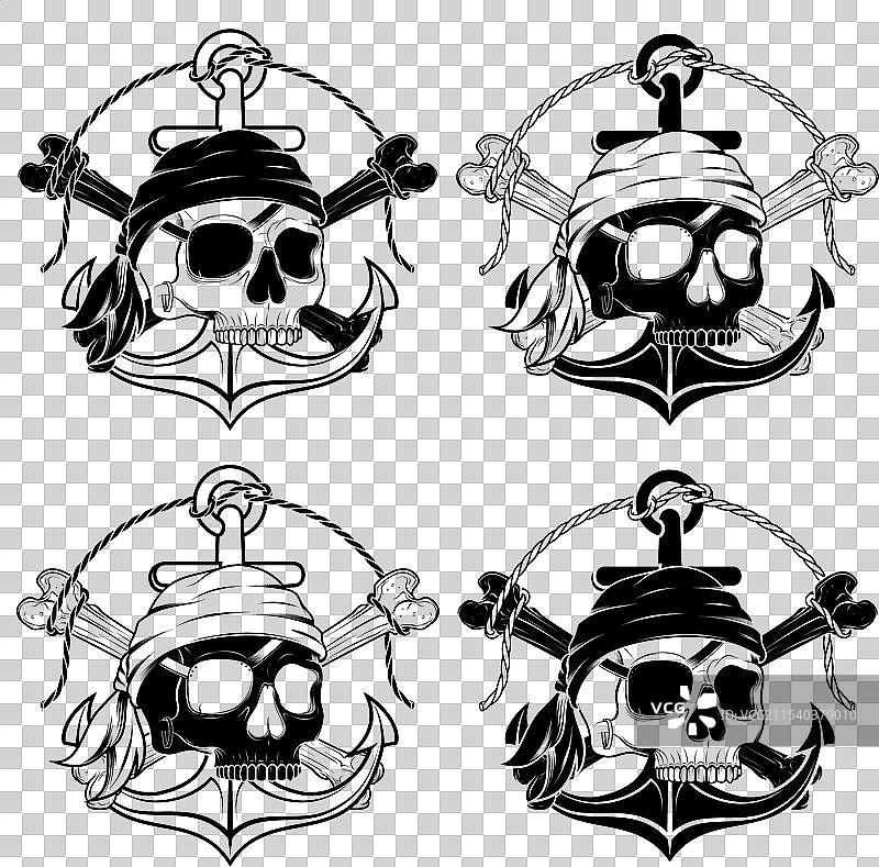 海盗骷髅锚的设计图片素材