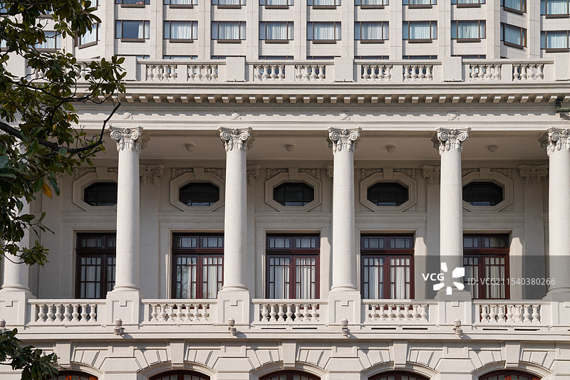 上海 花园饭店 建筑外部特写图片素材