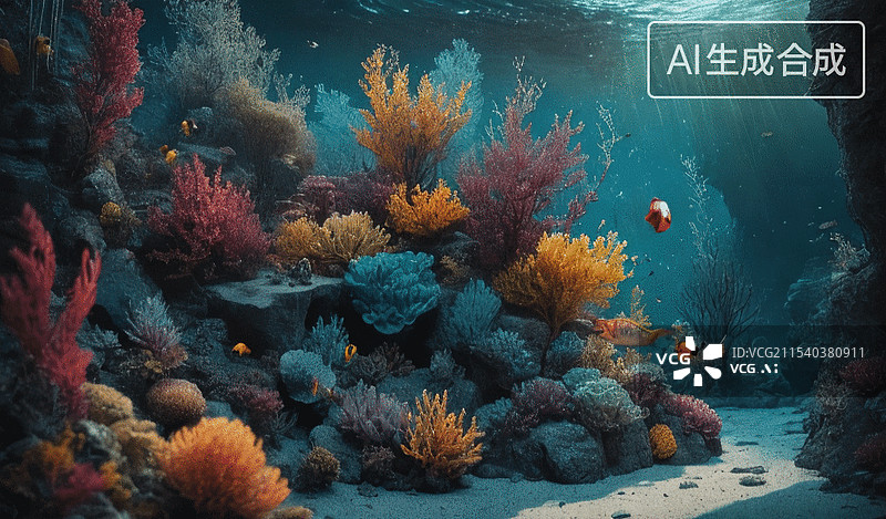 【AI数字艺术】海底珊瑚世界图片素材