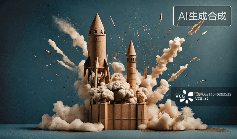 【AI数字艺术】火箭发射图片素材
