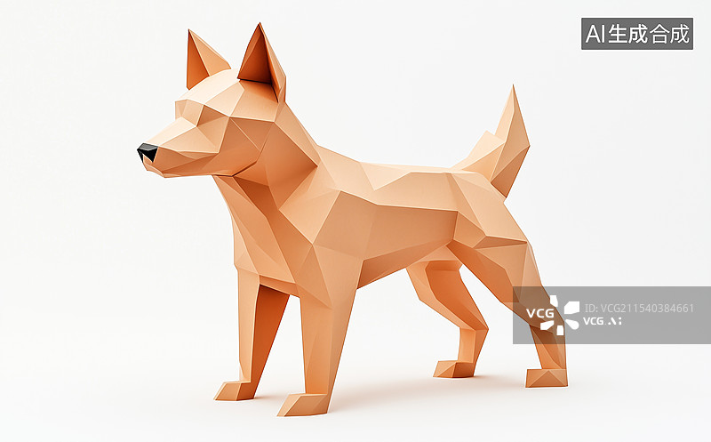 【AI数字艺术】几何形状玩具狗图片素材