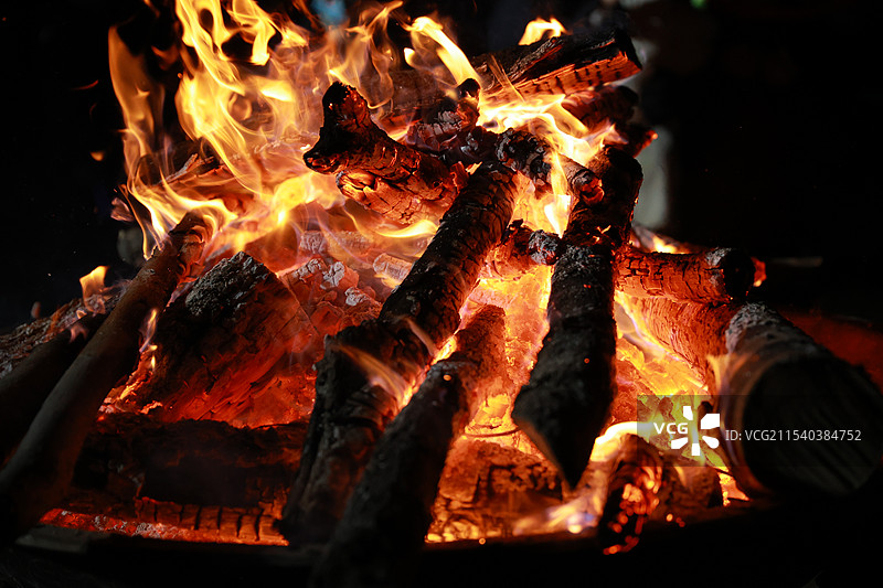 篝火特写图片素材