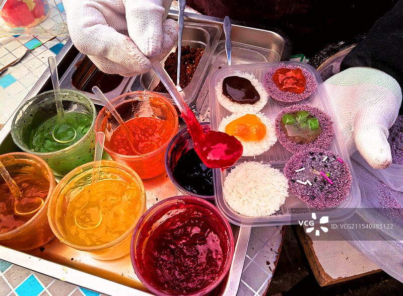 街头的熟梨糕图片素材