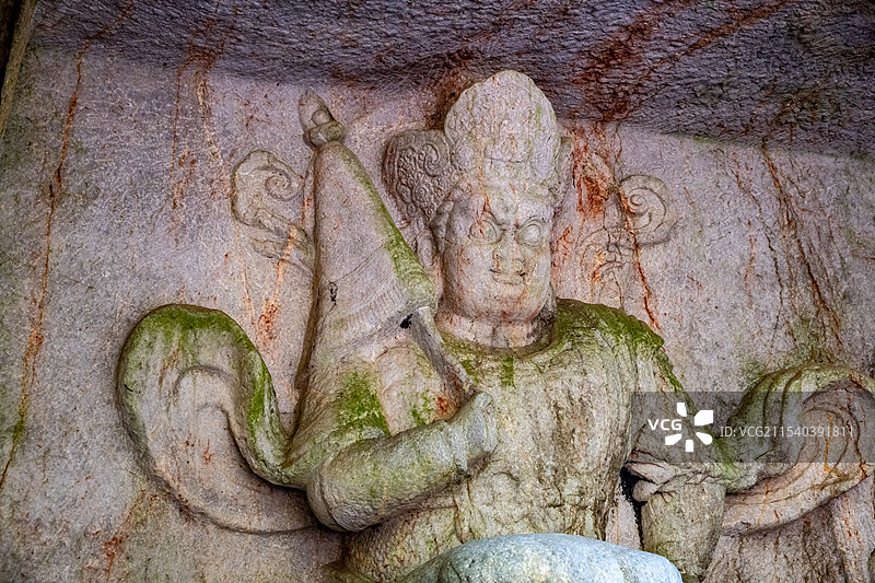 浙江杭州飞来峰造像图片素材