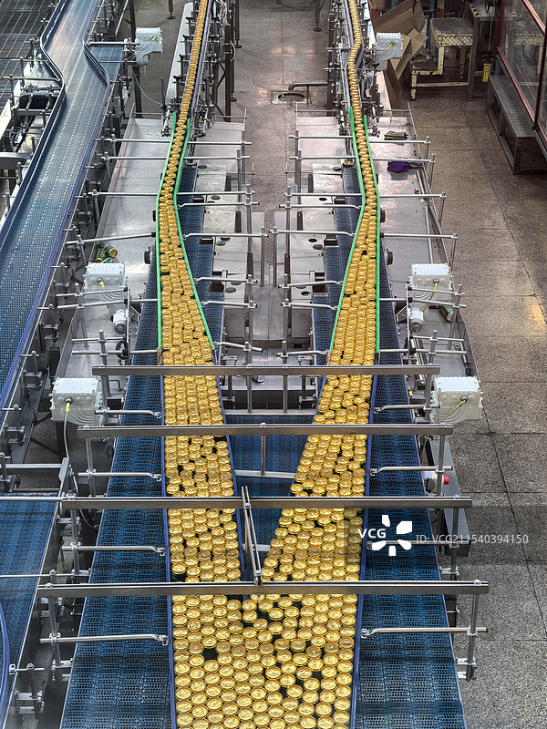 罐装饮料生产线无人自动化工厂图片素材