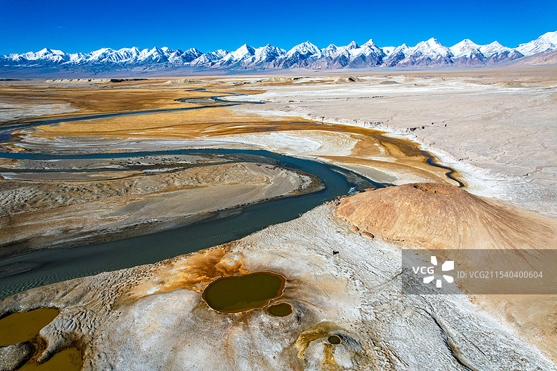航拍新疆克孜勒苏柯尔克孜自治县州阿克陶县木吉乡木吉泥火山群图片素材