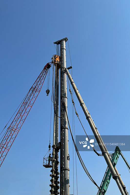 房地产施工挖孔桩工程图片素材