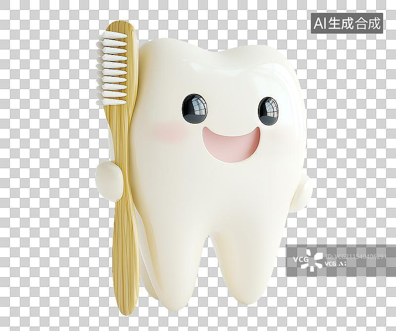 【AI数字艺术】3D卡通牙齿 牙齿美白 口腔健康图片素材