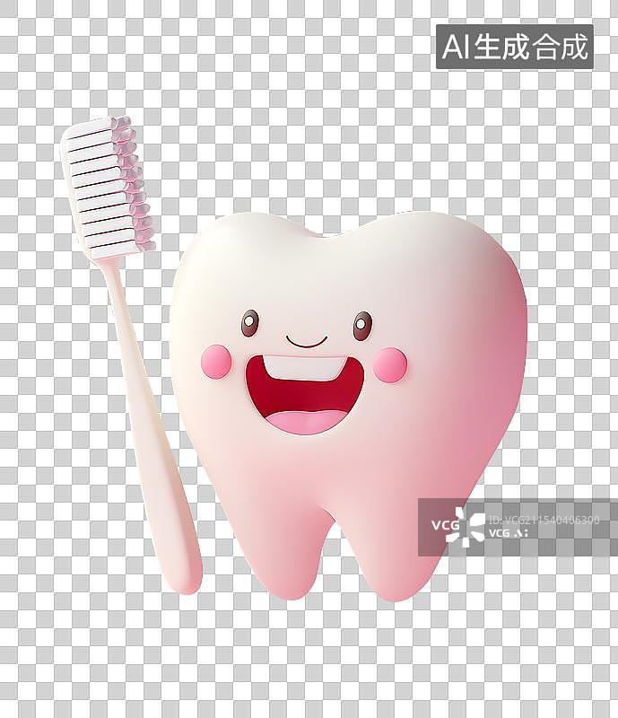 【AI数字艺术】3D卡通牙齿 牙齿美白 口腔健康图片素材