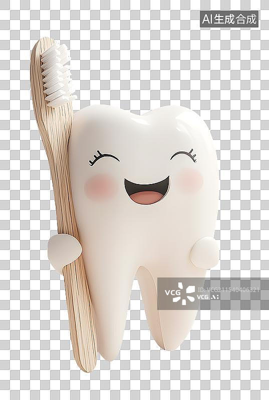 【AI数字艺术】3D卡通牙齿 牙齿美白 口腔健康图片素材