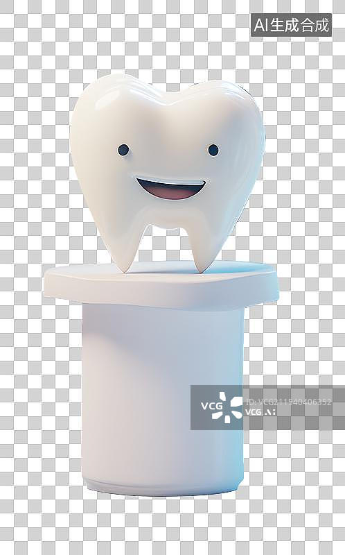 【AI数字艺术】3D卡通牙齿 牙齿美白 口腔健康图片素材