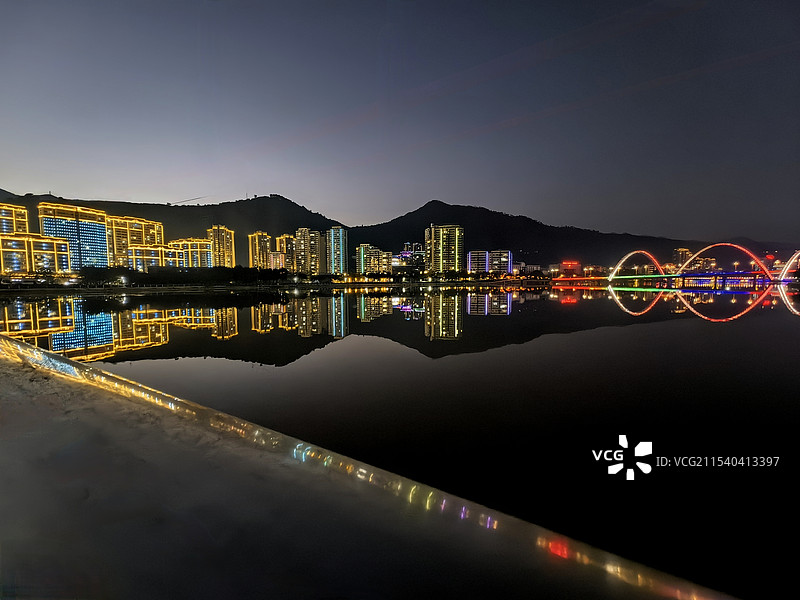 米易城南夜景图片素材