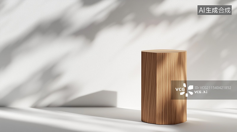 【AI数字艺术】木制圆柱体产品展示场景图片素材