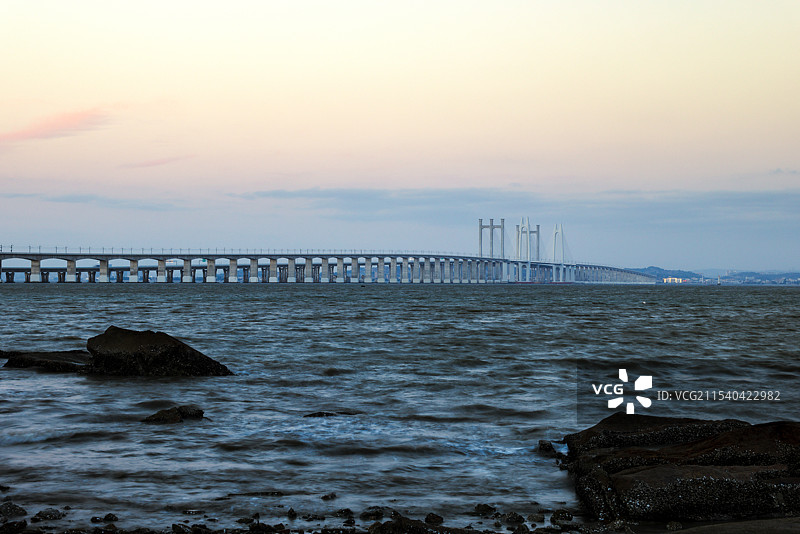 泉州湾大桥黄昏图片素材