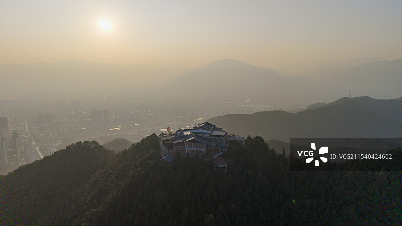 航拍永州蓝山县夔龙山风光图片素材