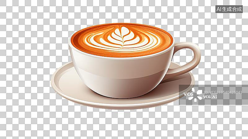 【AI数字艺术】一杯带有拉花的咖啡图片素材