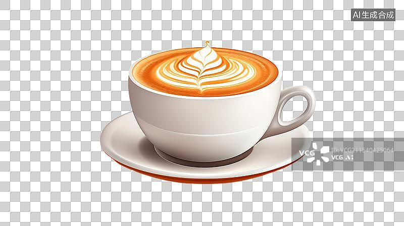 【AI数字艺术】一杯带有拉花的咖啡图片素材