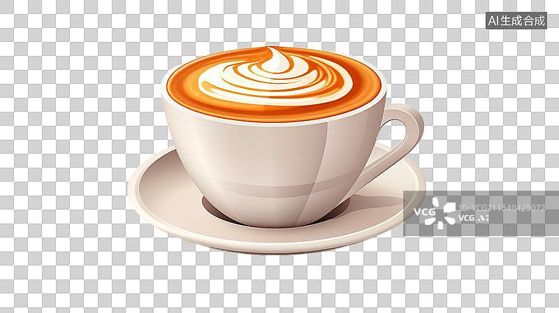 【AI数字艺术】一杯带有拉花的咖啡图片素材