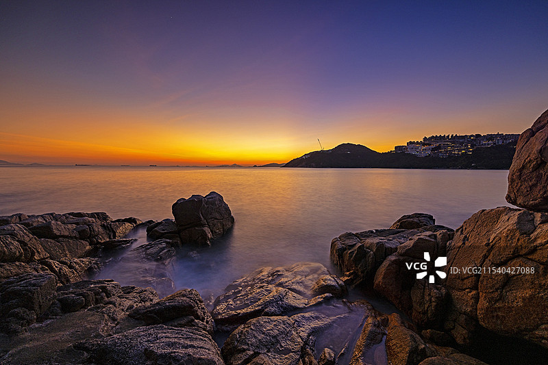 海岸夕色图片素材