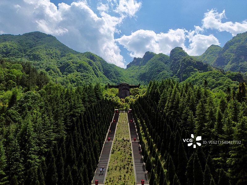 航拍湖北神农架神农祭坛景区图片素材