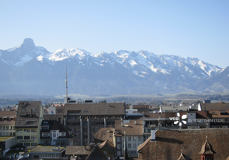俯瞰天空的城市景观图片素材