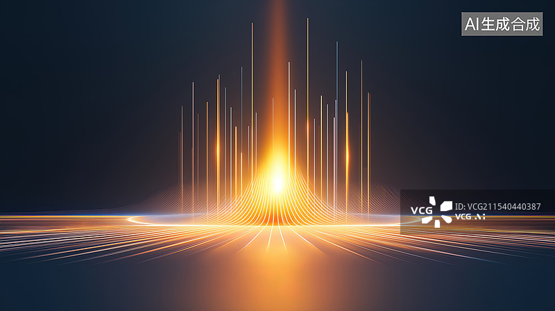 【AI数字艺术】光线汇聚的未来科技感图片素材