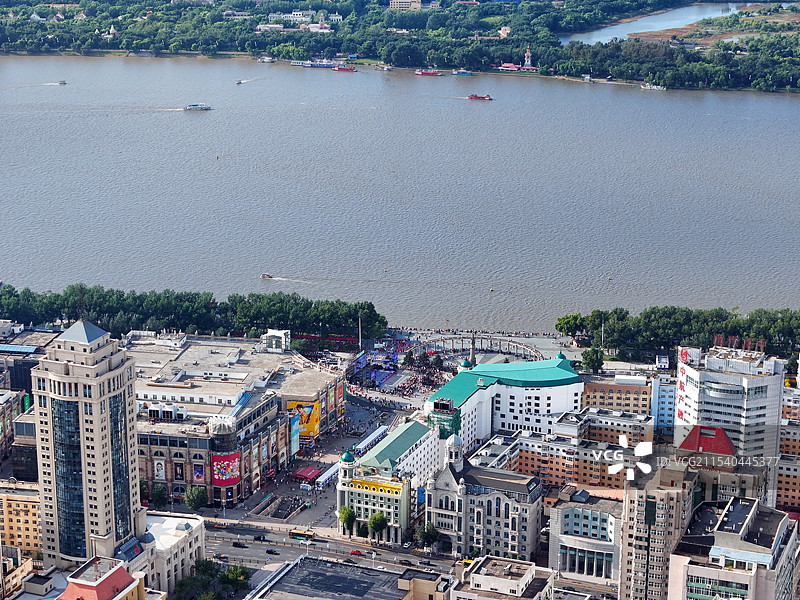 冰城citywalk 中央大街 and 防洪纪念塔图片素材