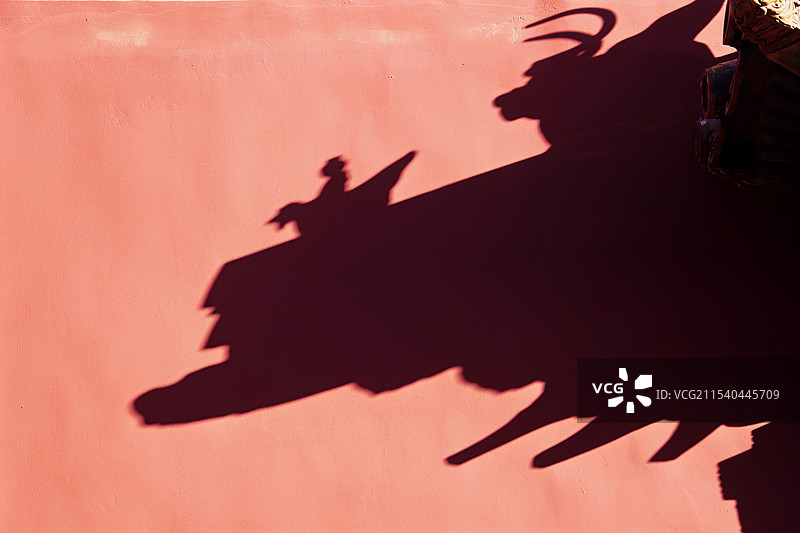 北京故宫红墙屋檐剪影图片素材