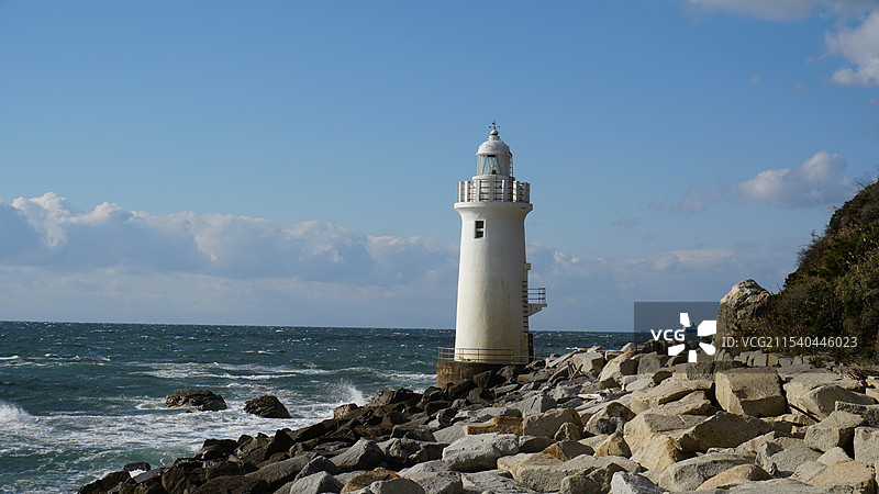 日本爱知县渥美半岛伊良湖岬灯台图片素材