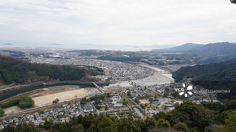 日本山口县岩国市岩国城 锦带桥图片素材