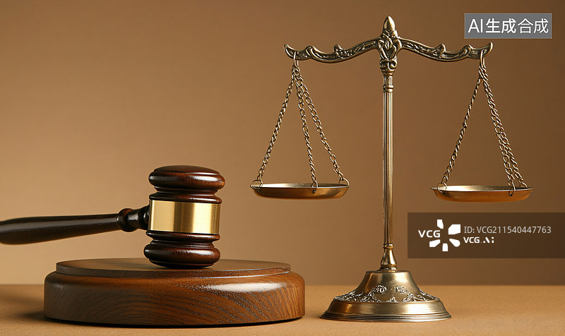 【AI数字艺术】法官锤和天平，象征着法律、公平和司法制度，代表着法律过程中权威和平衡。图片素材
