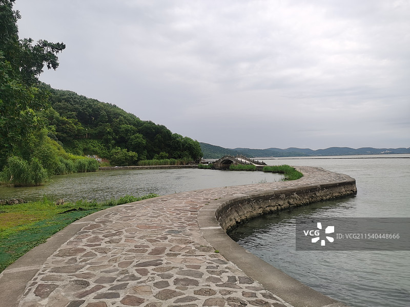 无锡市鼋头渚 万浪卷雪 万浪桥 风景这边独好图片素材