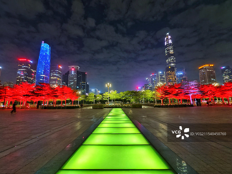 深圳市民中心城市夜景图片素材