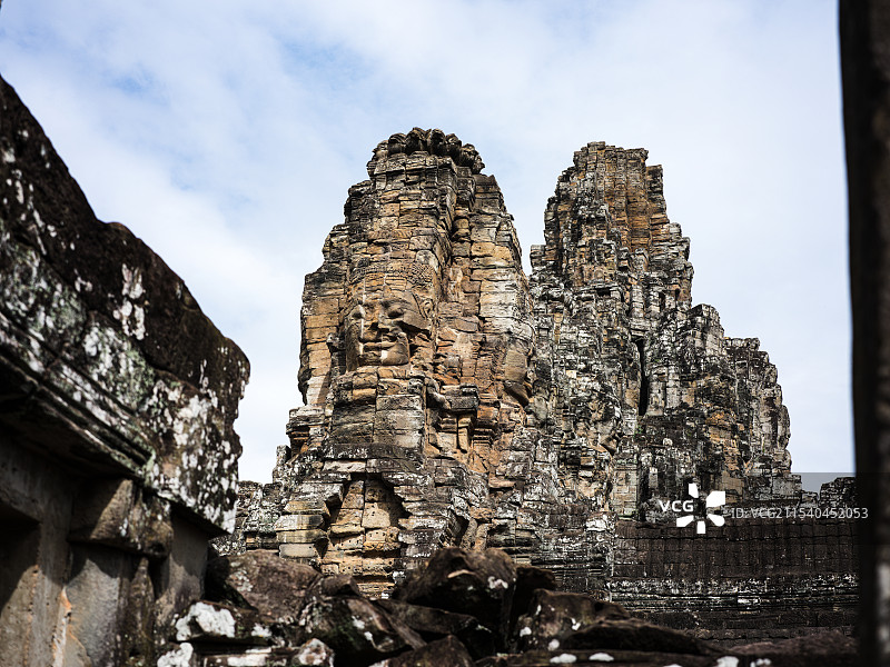柬埔寨吴哥窟巴戎寺高棉的微笑图片素材