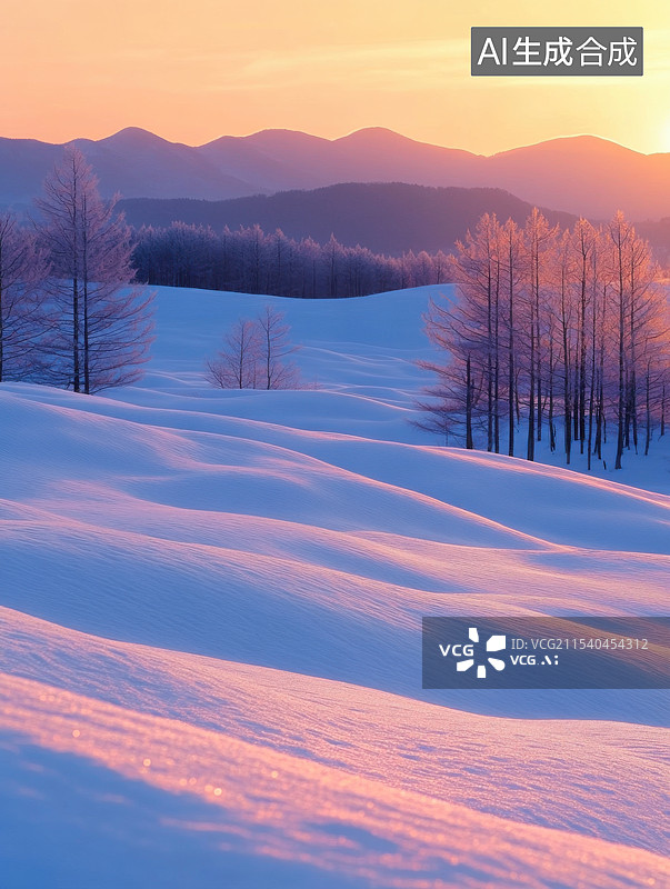 【AI数字艺术】冰天雪地高山湖泊雾凇森林林海自然风景图片素材
