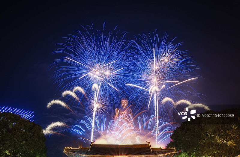 无锡灵山胜境跨年烟花秀图片素材