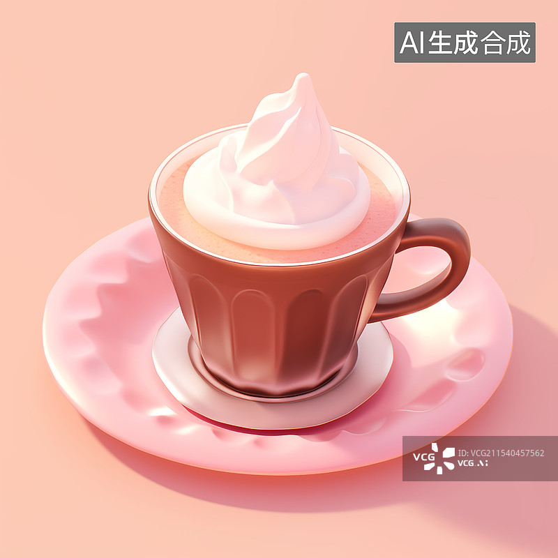 【AI数字艺术】杯中的甜蜜热饮图片素材