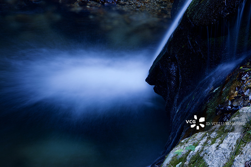 长曝光小瀑布图片素材
