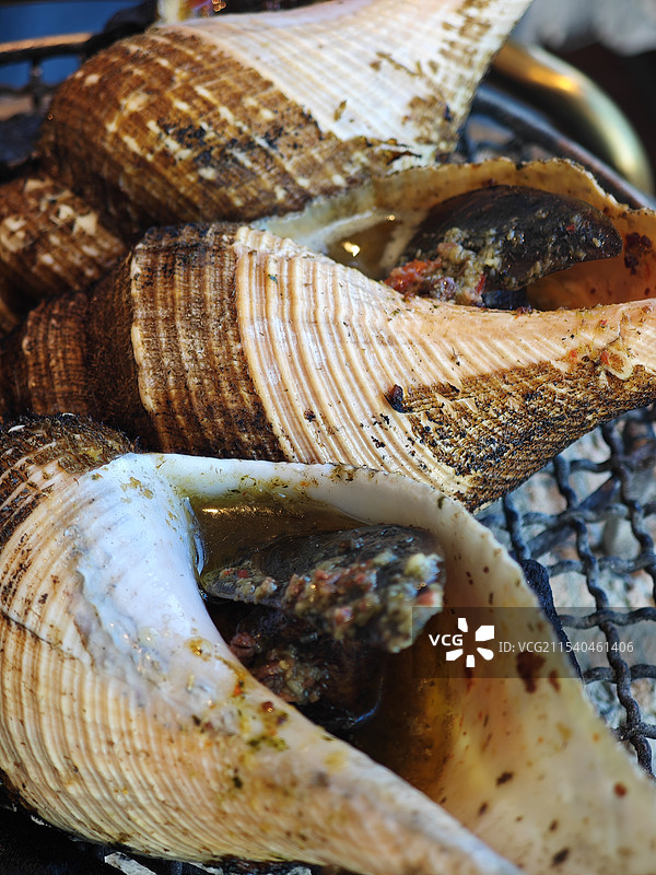 炭烧响螺 管角螺 海螺 现代潮菜 海味珍品 潮汕菜 粤菜分支 中式菜肴 《煮海》汕头市黑珍珠餐厅图片素材