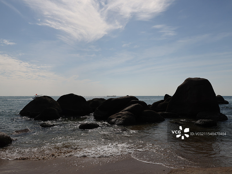 天涯海角游览区-礁石、大海图片素材