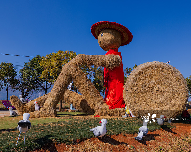 2025.1.1—2.14，“昆明福保鸥遇季”巨型海鸥装置等在福保村相继开启。可活跃两节生活、经济。图片素材