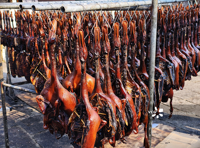 静物年味～街头腊鸭晒场图片素材