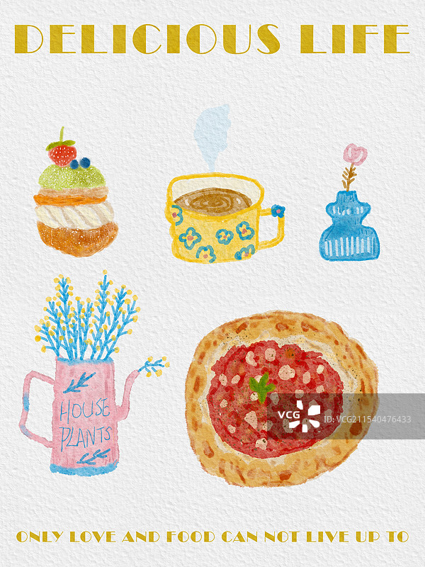治愈美食插画图片素材