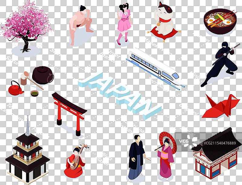 等距日本流程图图片素材